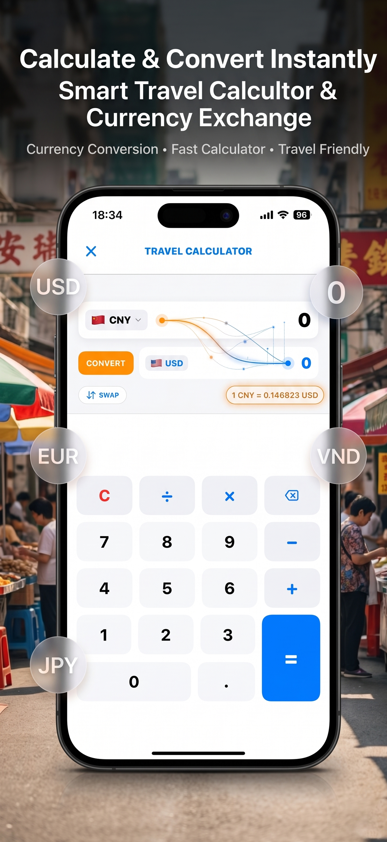 TraveTalk Currency screen